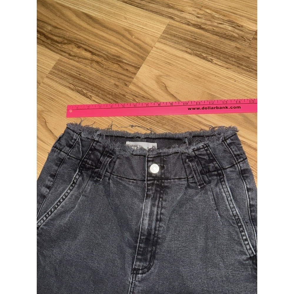 Garage Jeans Women's 9‎ Black High Rise Frayed Waist Skinny Stretch Denim Pants - Picture 8 of 10